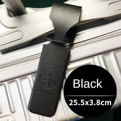 PU Leather Luggage Tag with Name ID Address Label