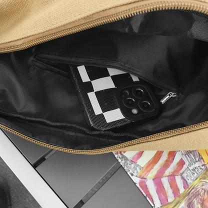 Canvas Flap Messenger Bag – Multi-Pocket Crossbody