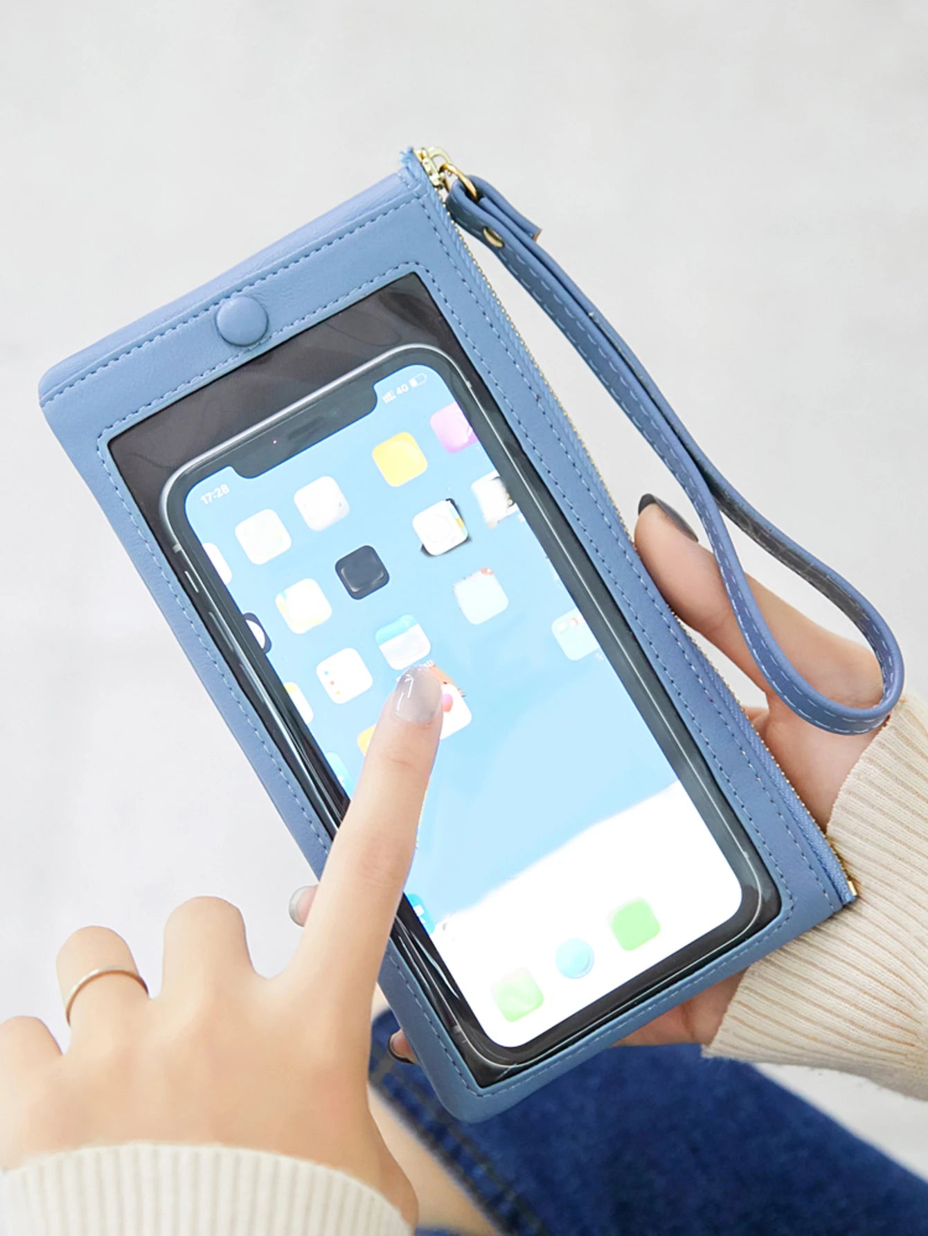 Slim Long Clutch Wallet & Phone Bag for Women – Zipper Wristlet