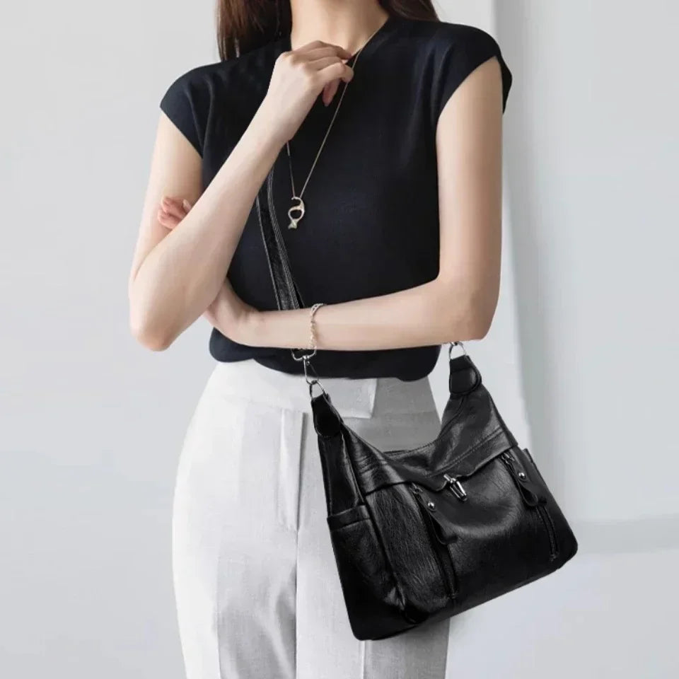 Large Capacity PU Leather Crossbody Shoulder Bag for Women