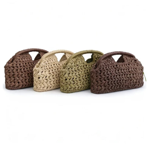 Handmade Raffia Woven Clutch Tote – Large Boho Travel Bag