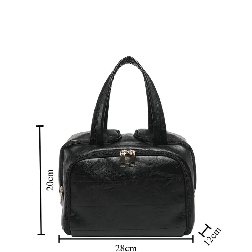 Large Travel Makeup Bag – PU Leather Cosmetic Organizer