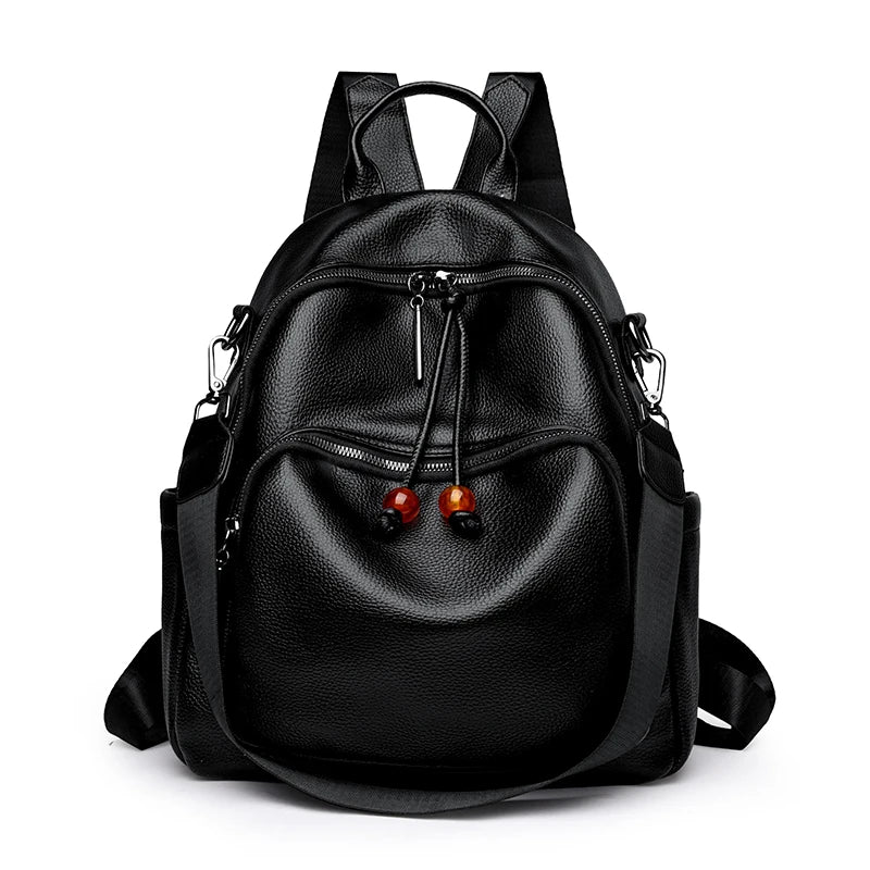 Luxury PU Leather Backpack for Women – Large Capacity Travel Bag