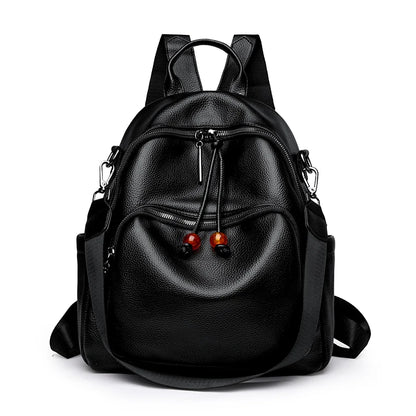 Luxury PU Leather Backpack for Women – Large Capacity Travel Bag