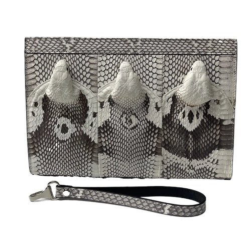 Real Snakeskin Leather Clutch Wrist Bag for Men – Luxury