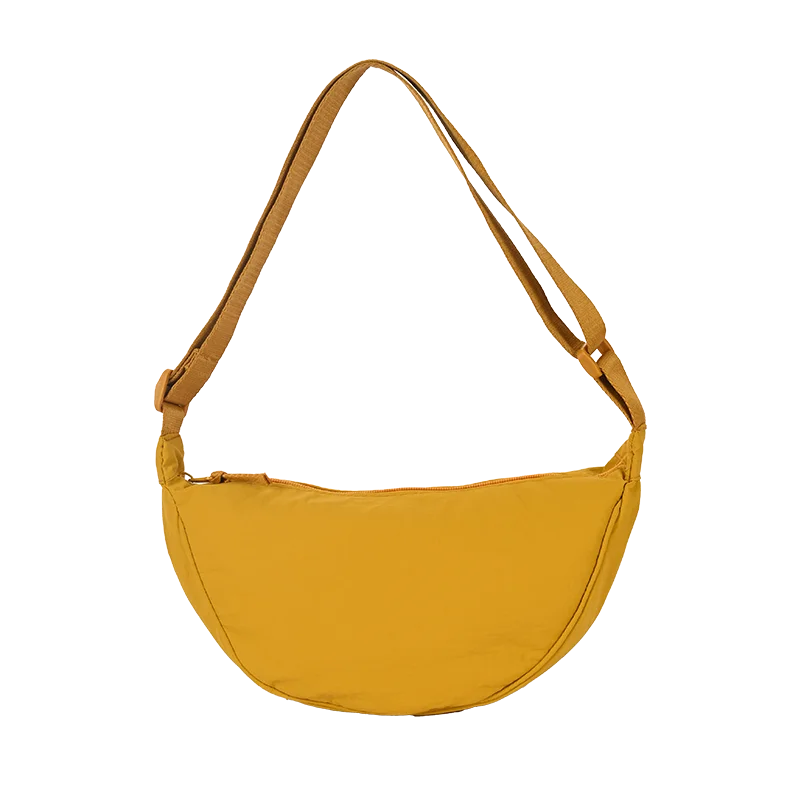 Nylon Crescent Shoulder Bag for Women – Casual Dumpling Crossbody