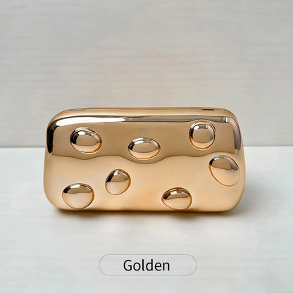 Women's Metallic Bubble Clutch Bag – Evening Party Purse