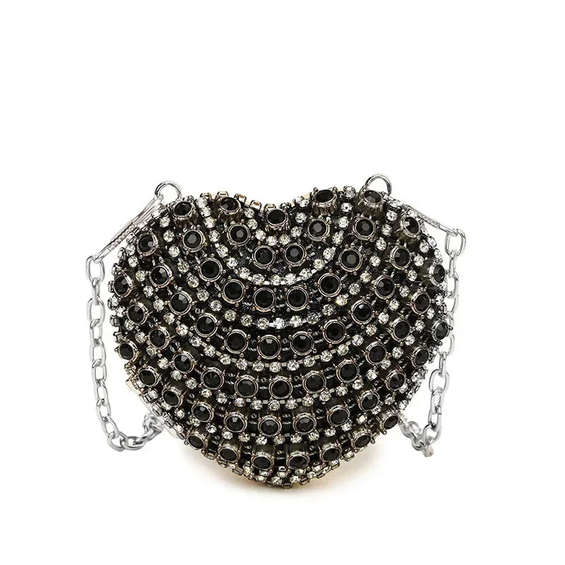 Crystal Heart Clutch Purse – Luxury Diamond Evening Bag for Women