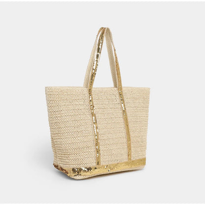 Sequin Woven Tote Bag – Large Straw Shopper for Women
