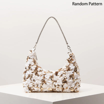 Sequin Shoulder Bag – Glitter Hobo Purse for Bridal, Prom & Wedding