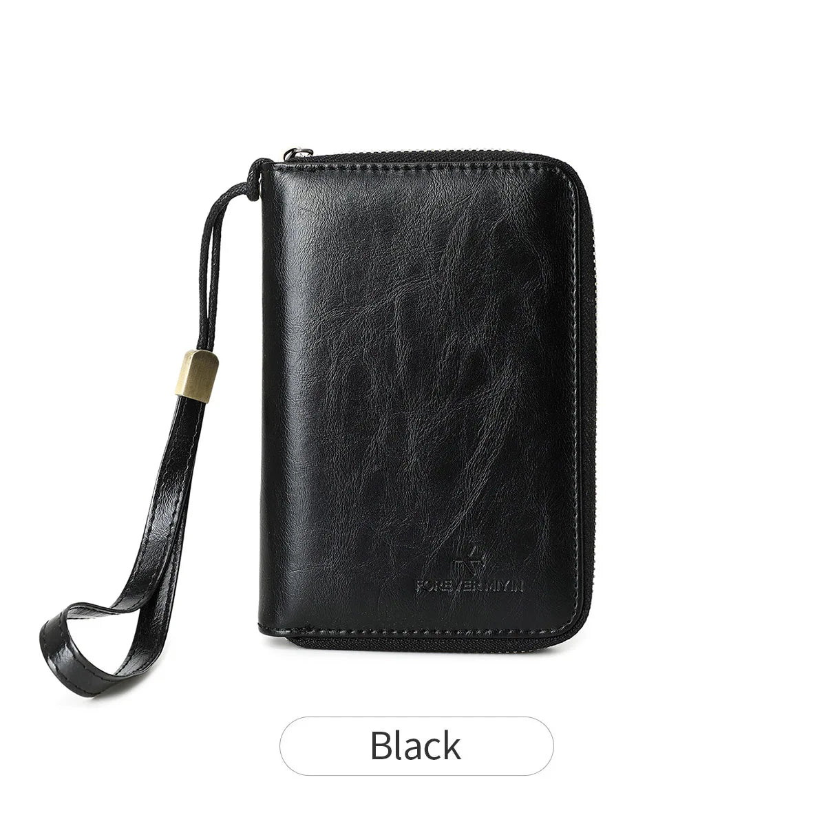 RFID Blocking Passport Wallet – PU Leather Zipper Travel Card Holder with ID Window