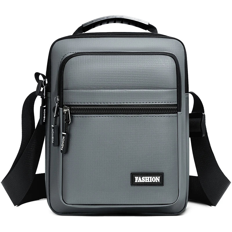 Men's Oxford Shoulder Bag – Multi-Pocket Messenger Handbag