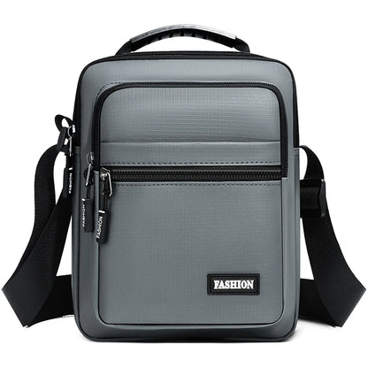 Men's Oxford Shoulder Bag – Multi-Pocket Messenger Handbag