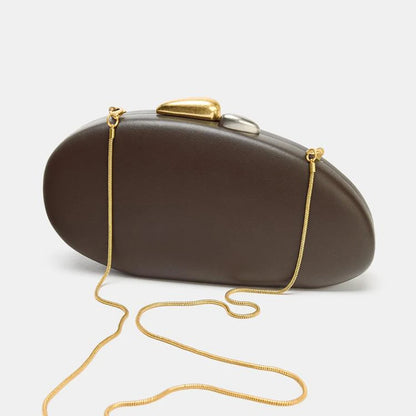 Shell Clutch Bag – Luxury PU Leather Lock Handbag with Chain Strap