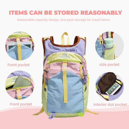 Colorblock Outdoor Backpack for Hiking & Travel