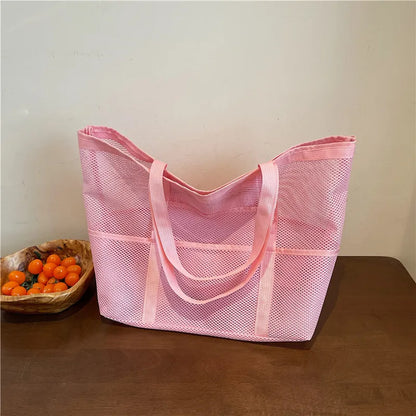 Mesh Beach Tote Bag for Women – Travel & Pool Organizer