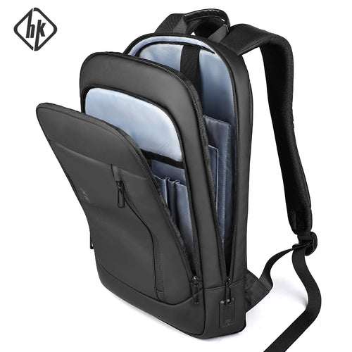 Slim 15.6" Laptop Backpack for Men – Anti-Theft Waterproof Business Travel Bag with USB Port