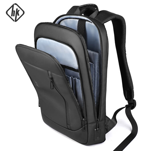 Slim 15.6" Laptop Backpack for Men – Anti-Theft Waterproof Business Travel Bag with USB Port