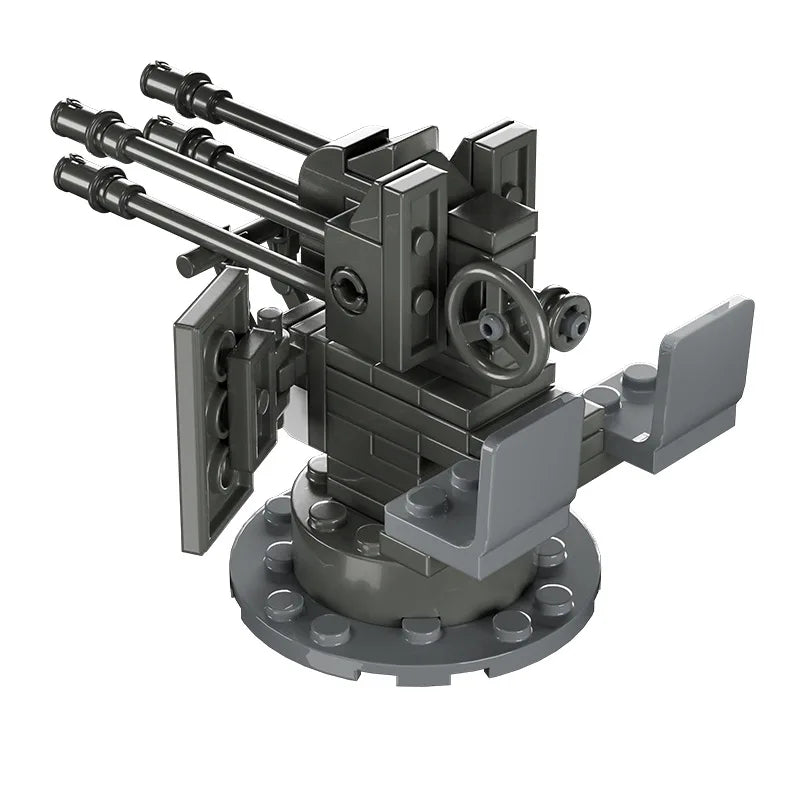 Military Anti-Aircraft Cannon MOC Building Blocks Model – WWII Artillery Brick Kit