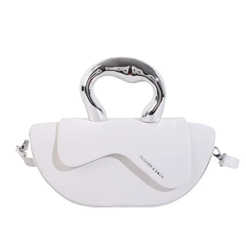 Sculptural Handle Shoulder Bag – Women's PU Leather Crossbody