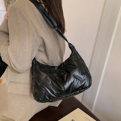 Quilted Puffy Hobo Bag – Women's Large Padded Shoulder Tote