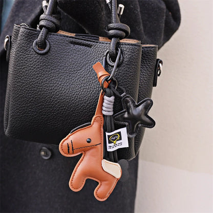 Leather Pony Bag Charm Keychain – Cute Horse Phone Strap for Women