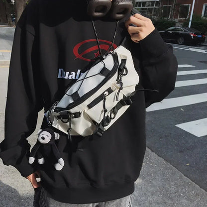 Techwear Crossbody Chest Bag – Punk Hip Hop Shoulder Bag for Men & Women