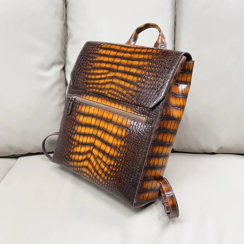 Crocodile Leather Backpack for Men – Business & Travel