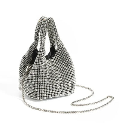 Rhinestone Crystal Bucket Bag – Luxury Sparkle Handbag