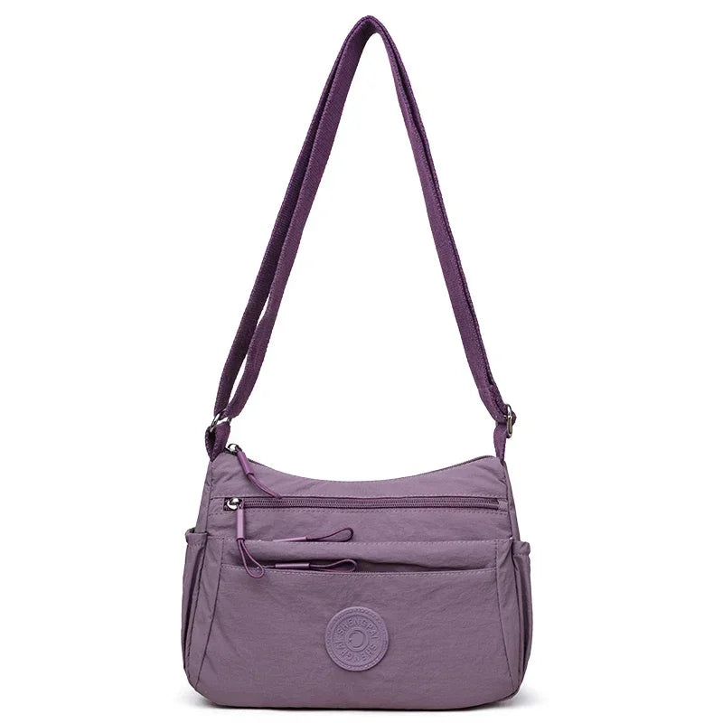 Women's Multi-Pocket Crossbody Shoulder Bag – Lightweight Nylon