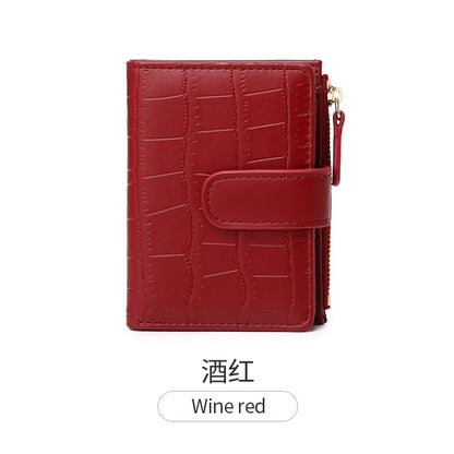 Animal Print Small Bifold Wallet for Women with Zipper