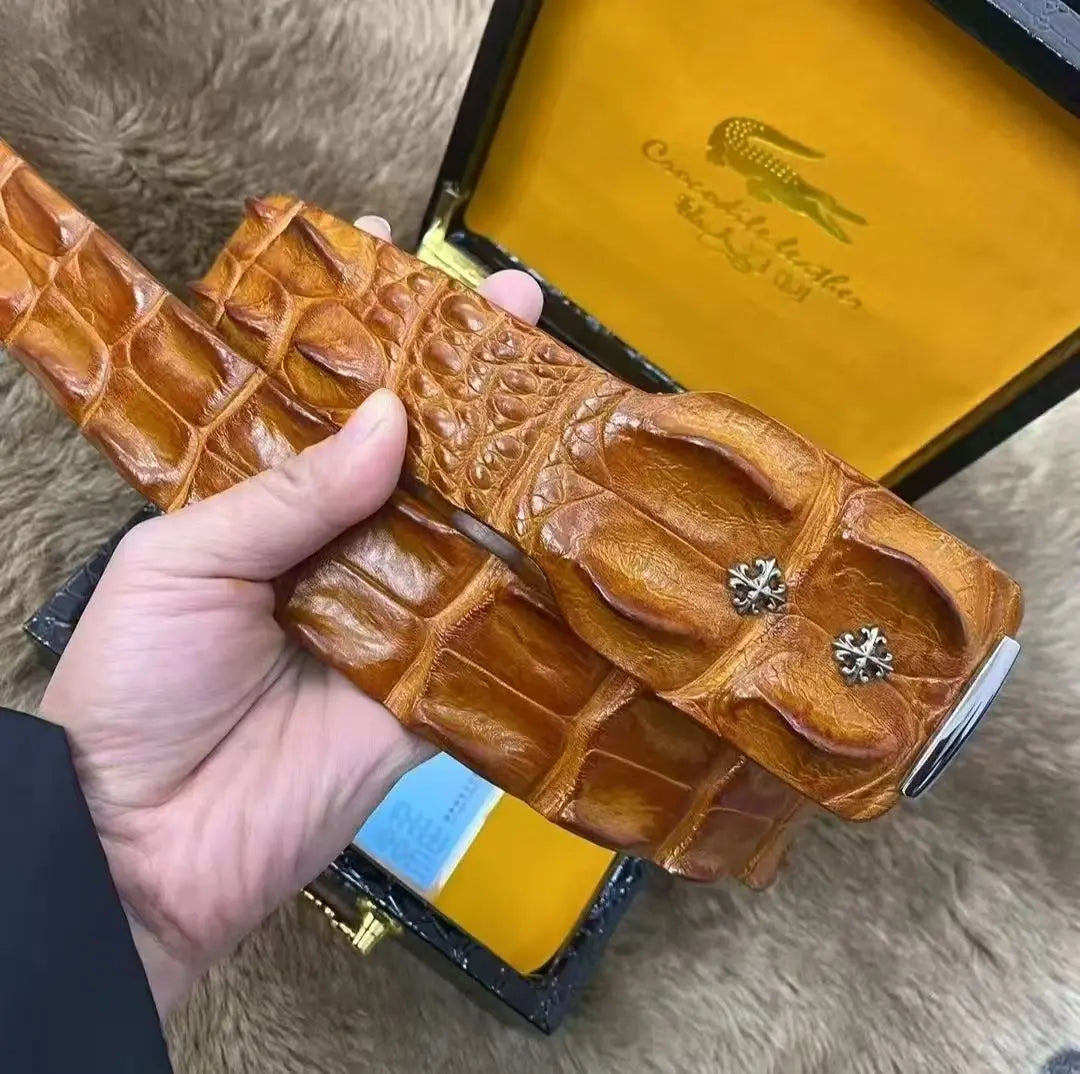 Crocodile Leather Belt for Men – Luxury Genuine Skin