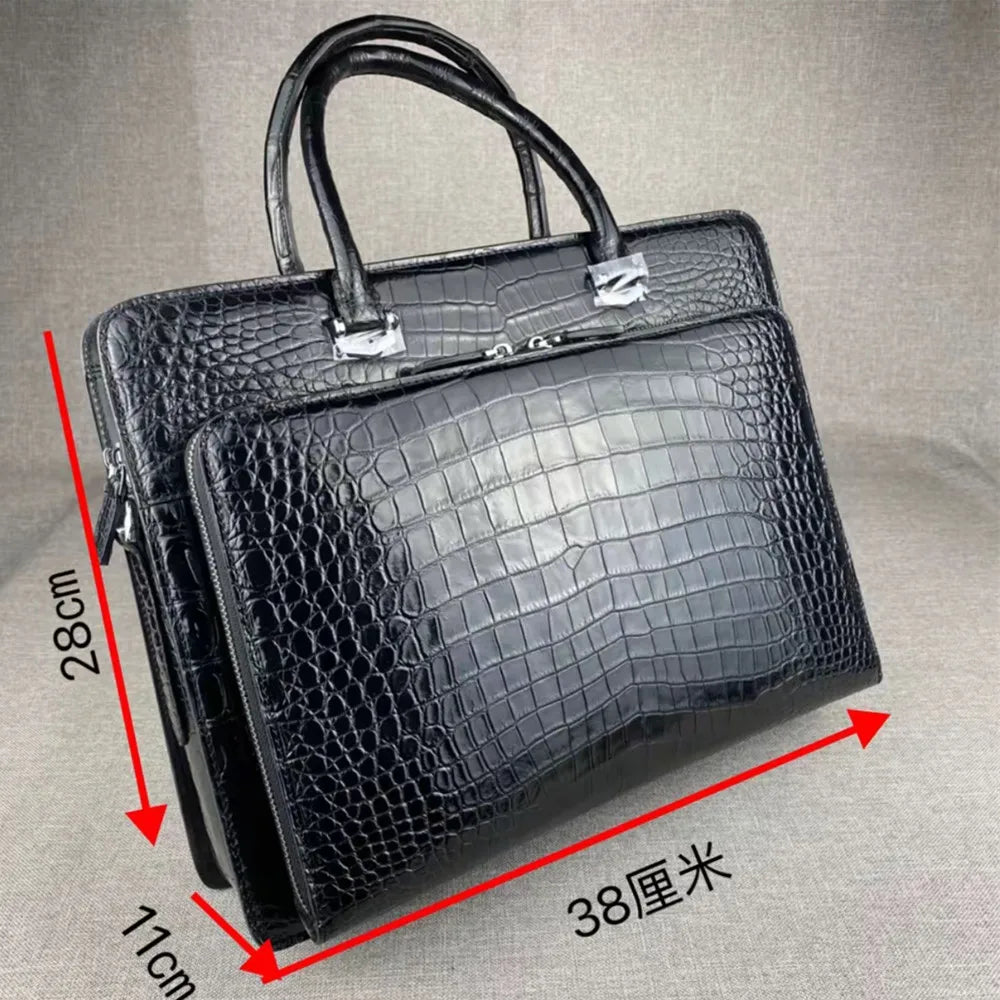 Men's Genuine Crocodile Leather Business Briefcase