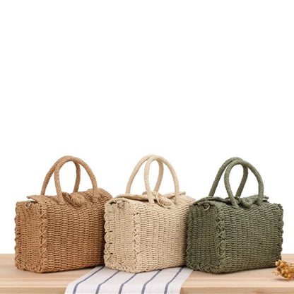 Straw Woven Tote Bag – Women's Large Capacity Summer Beach Handbag