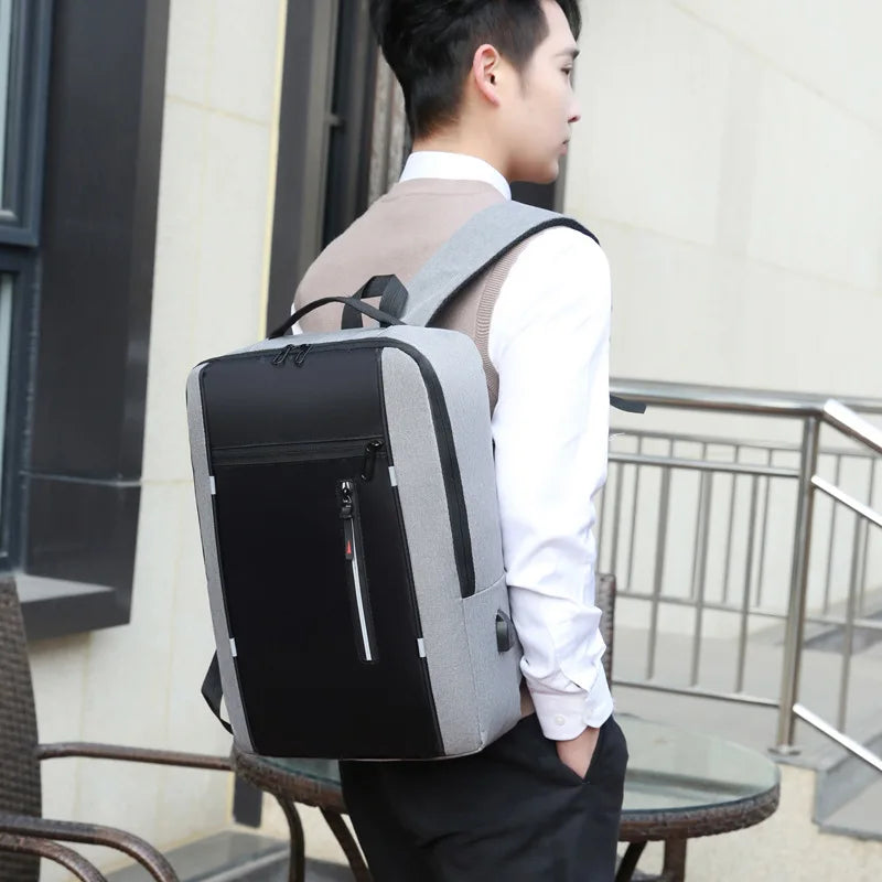 Waterproof Laptop Backpack – 15.6" USB Charging Business Travel Bag