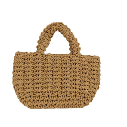 Hand-Woven Cotton Rope Bag – Women's Crochet Handbag
