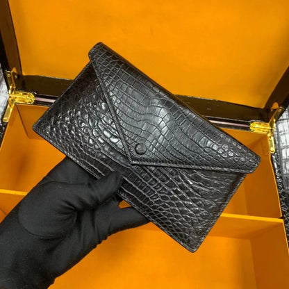 Crocodile Leather Envelope Clutch – Women's Luxury Evening Bag
