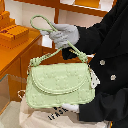 Moods Biscuit Design Shoulder Bags Women Flap Shape Crossbody Messenger Bag Dual-Strap Underarm