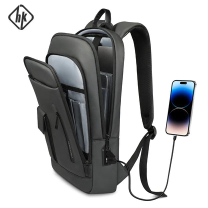 Slim Laptop Backpack Men 15.6" & 17" USB Port Lightweight