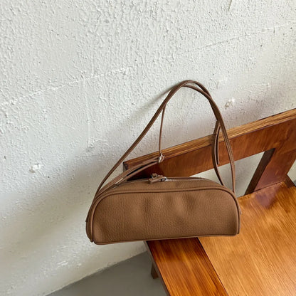 Lychee Texture Shoulder Bag – Korean Minimalist Underarm Bag for Women