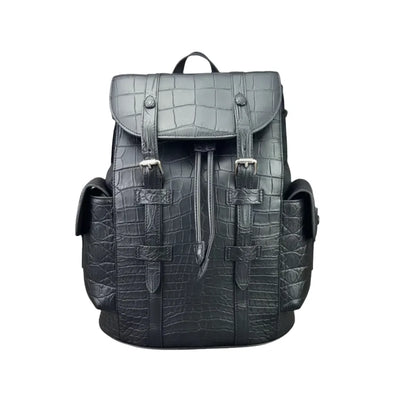 Crocodile Leather Backpack – Luxury Large Unisex Travel Bag