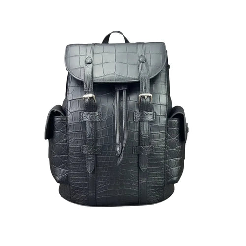 Crocodile Leather Backpack – Luxury Large Unisex Travel Bag