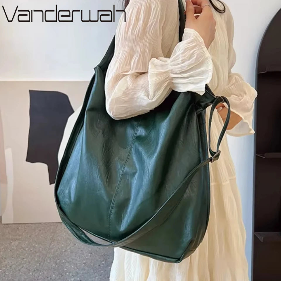 Large Capacity PU Leather Shoulder Bag – Women's Tote