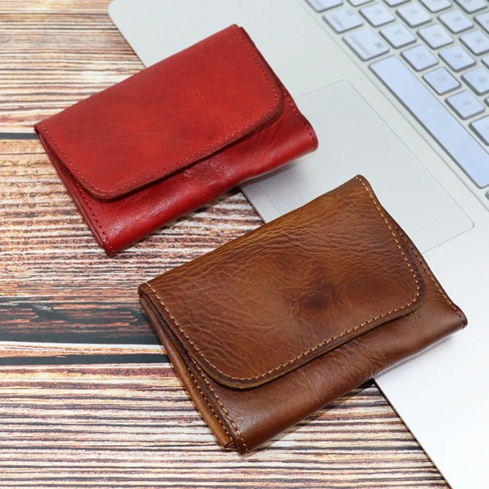 Genuine Leather Compact Wallet for Men & Women