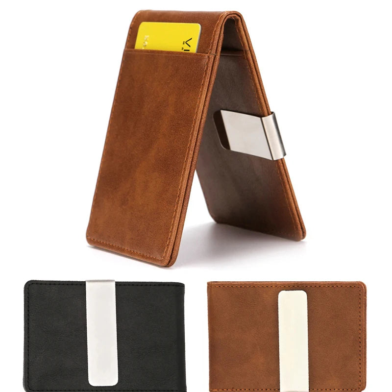 Leather Money Clip Wallet – Slim Card Holder for Men & Women