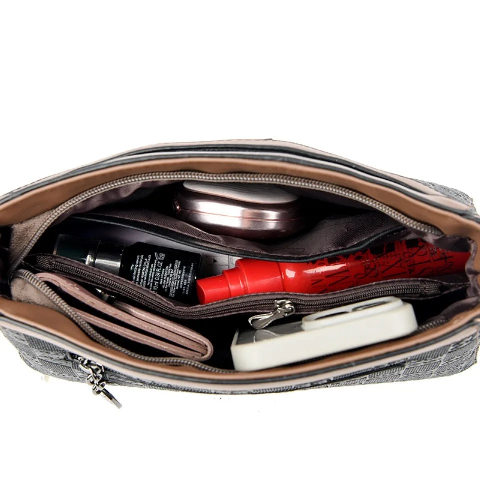 Women's Plaid Leather Crossbody Shoulder Bag – Designer Handbag