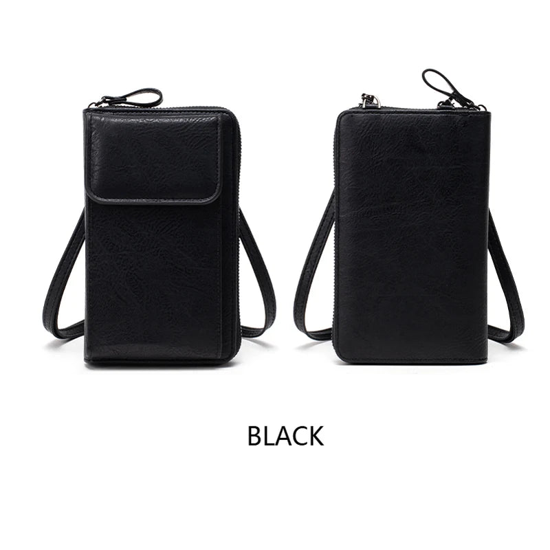 Crossbody Phone Bag – PU Leather Multi-Functional Retro Shoulder Bag