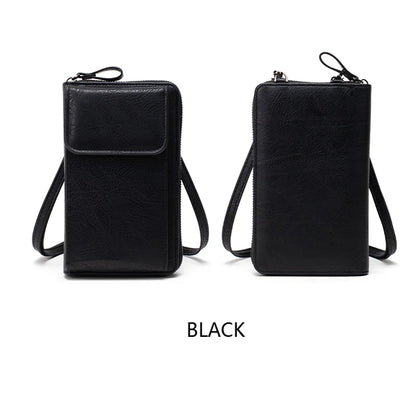 Crossbody Phone Bag – PU Leather Multi-Functional Retro Shoulder Bag