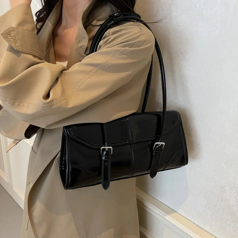 Oil Wax Leather Shoulder Bag – Women's Elegant Underarm Purse