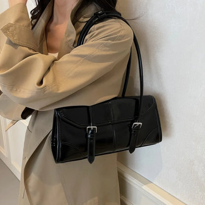 Oil Wax Leather Shoulder Bag – Women's Elegant Underarm Purse